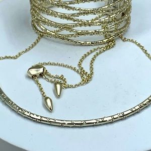 EUC Kendra Scott choker necklace light gold sliding clasp looks brand new!